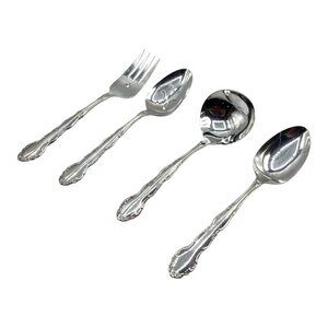 Oneida 1881 Rogers FLIRTATION 1959 Server Set 4 Piece Ladle, Fork, 2 Spoons